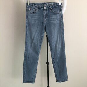 AG ADRIANO GOLDSCHMIED Light Wash The Prima Crop High Rise Waist Cigarette Jeans